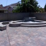 Corner Spa Water feature pavers firepit