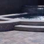 Corner Spa Water feature pavers firepit