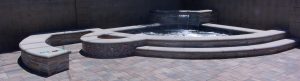 Corner Spa Water feature pavers firepit