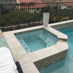 Pool and raised spa