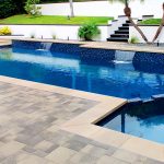 pool and spa, 1x1 tiles, pebble finish contemporary design