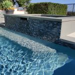 Pool and raised spa