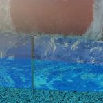 waterline tile coping pebble finish